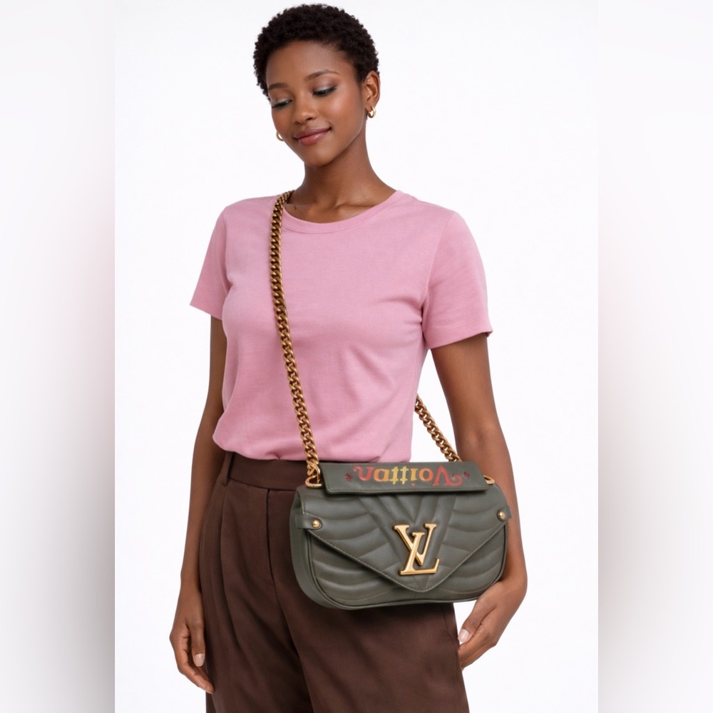 Authentic Louis Vuitton New Wave Chain Bag PM – Green | Gold Hardware